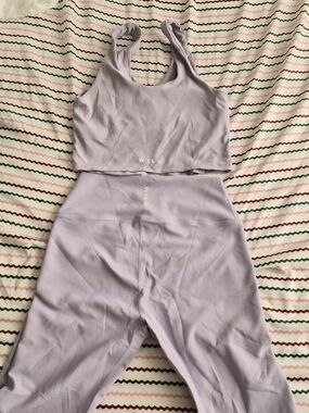 Willow Lilac Seamless Racerback Sports Bra & High-Waist Leggings Set